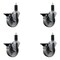 Service Caster 4'' Semi Steel Swivel 1-1/4'' Expanding Stem Caster Set with Brake, 4PK SCC-EX20S414-SSS-PLB-114-4 - alternate 1